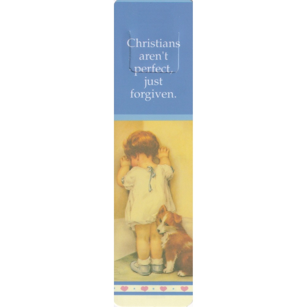 Vintage 1987 Tab-Marks Christian Bookmark Child Dog Retro Nostalgic Kitsch